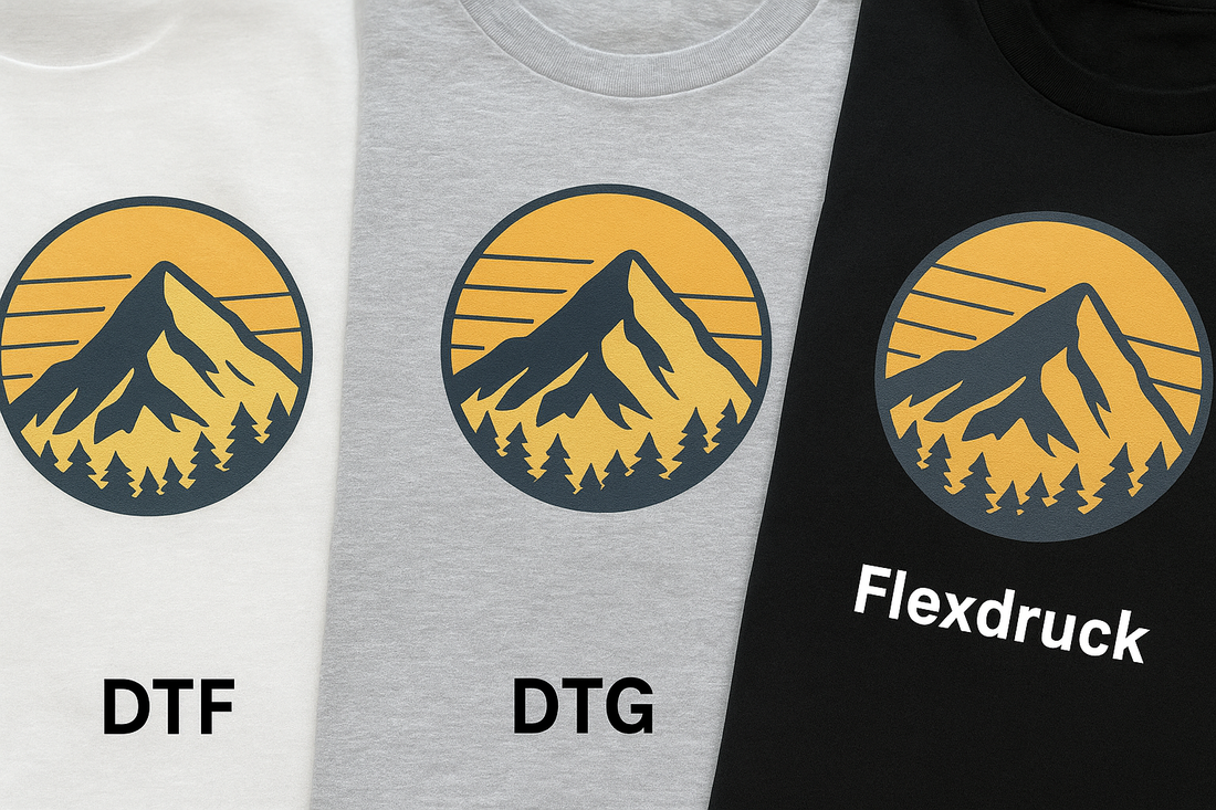DTF vs. DTG vs. Flexdruck